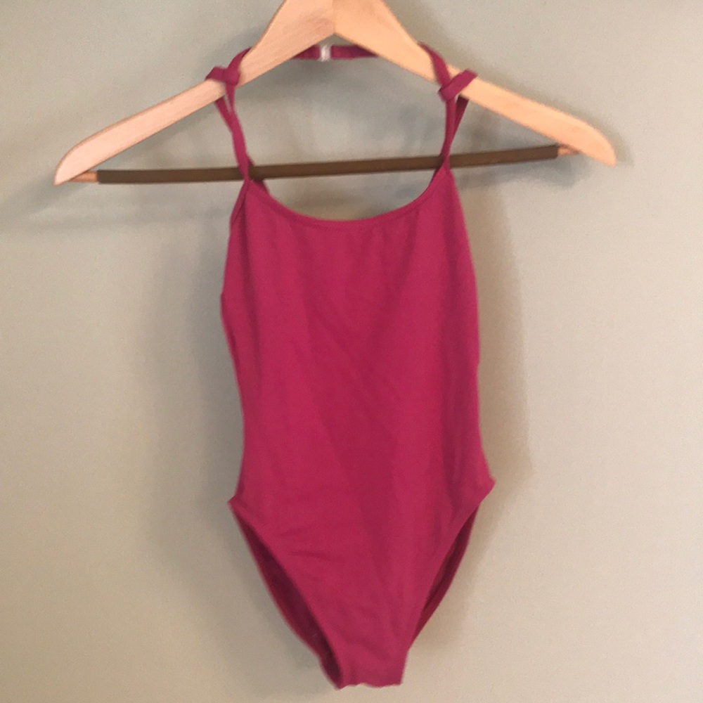 Raspberry Capezio leotard - adult XS